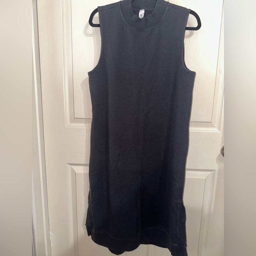 lululemon athletica Black Crewneck Black midi tank dress 8